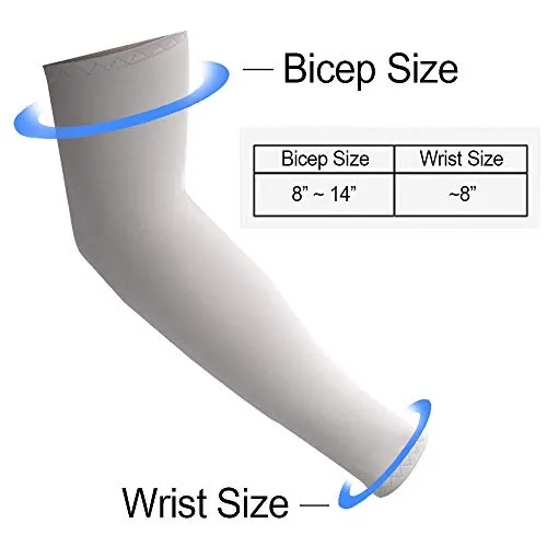 2 Pairs UV Sun Protection Cooling Arm Sleeves for Cycling, Running, Golf, Driving Sleeves for Men & Women (Black   Black)