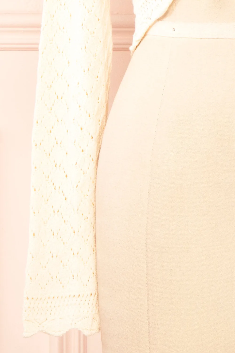 Alverine | Knit Ivory Top w/ Drawstrings