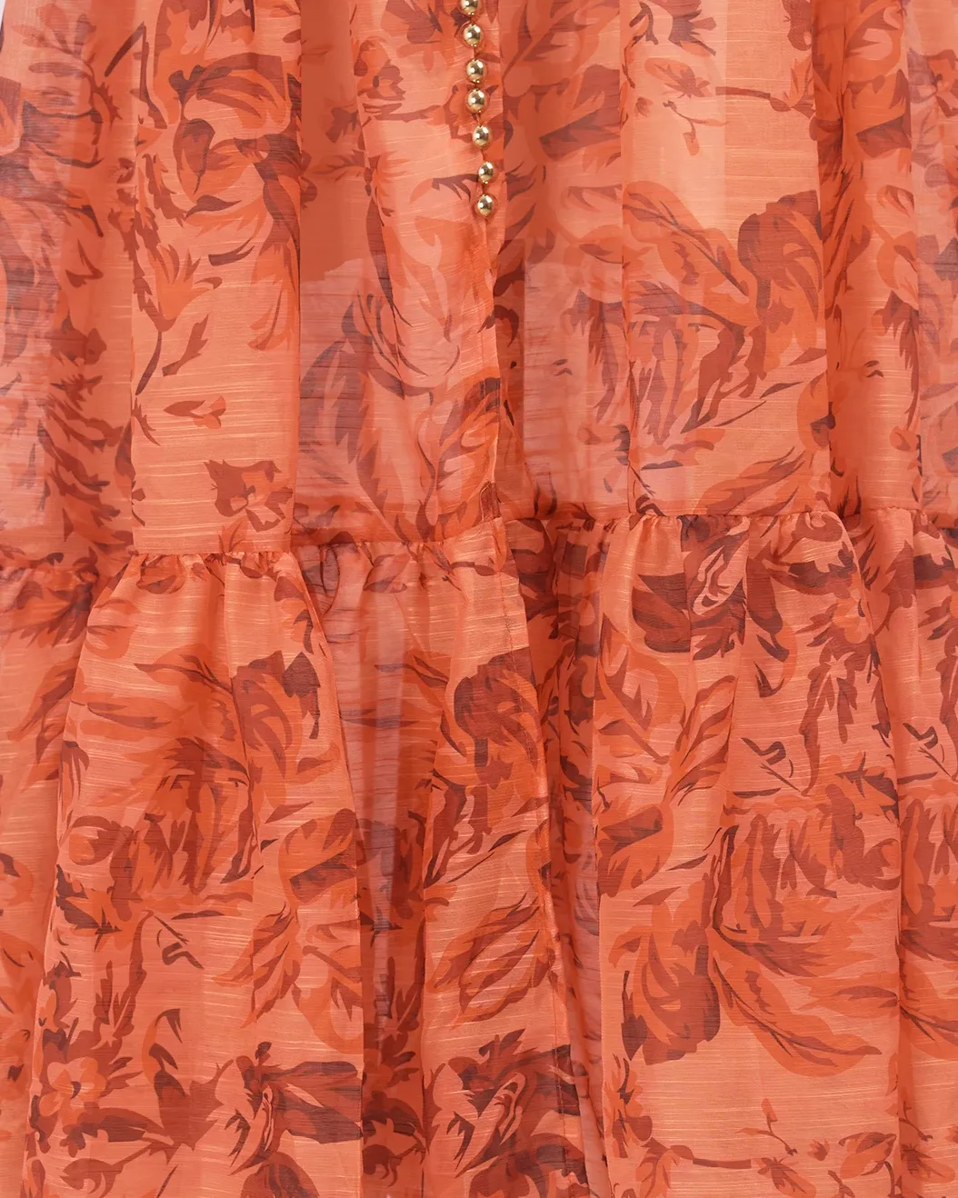 Amber Burnt Orange Maxi Dress with Long Sleeves