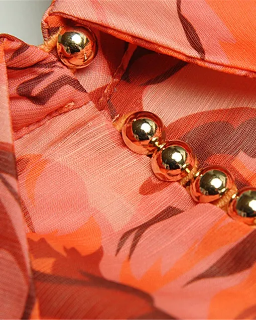 Amber Burnt Orange Maxi Dress with Long Sleeves