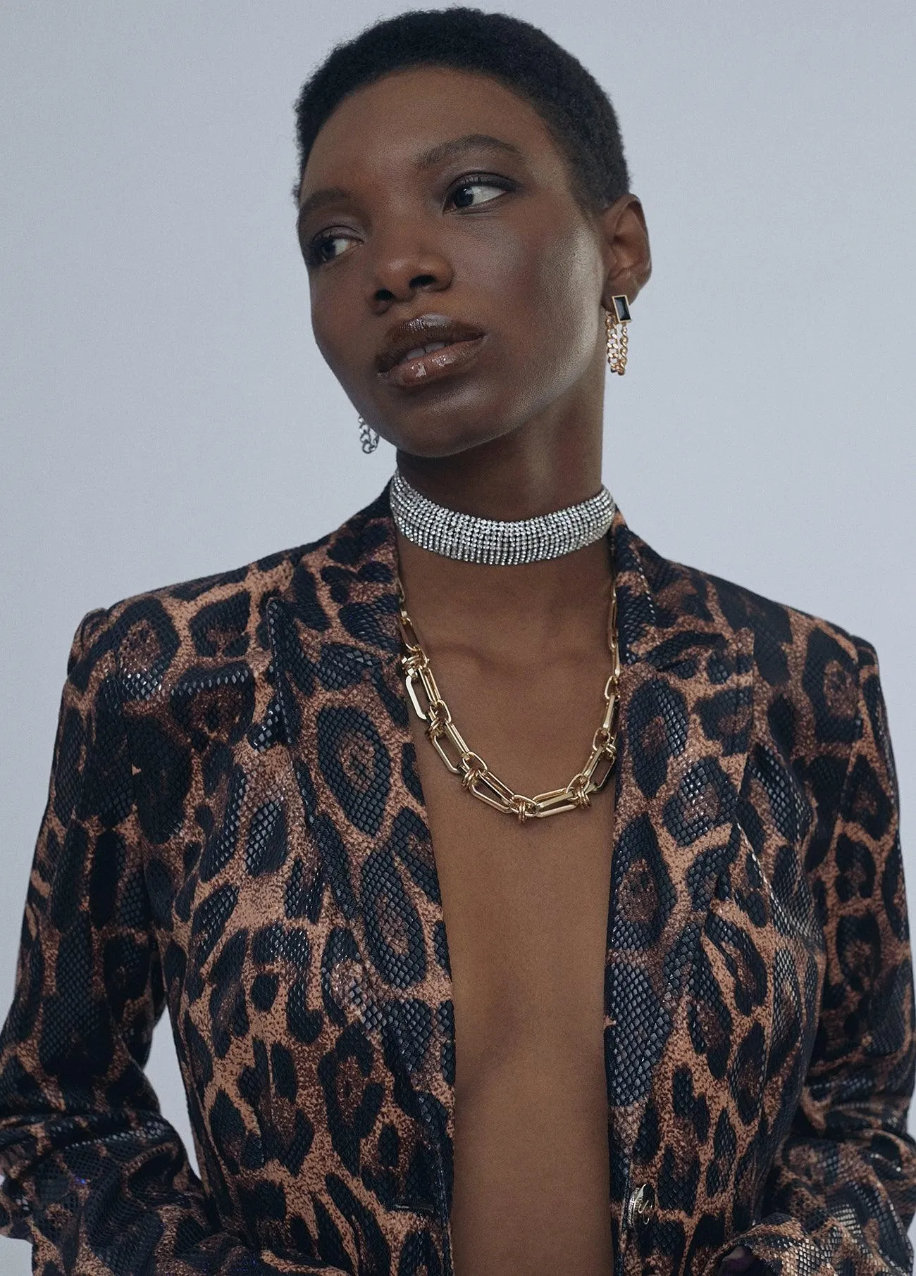 Animal print blazer