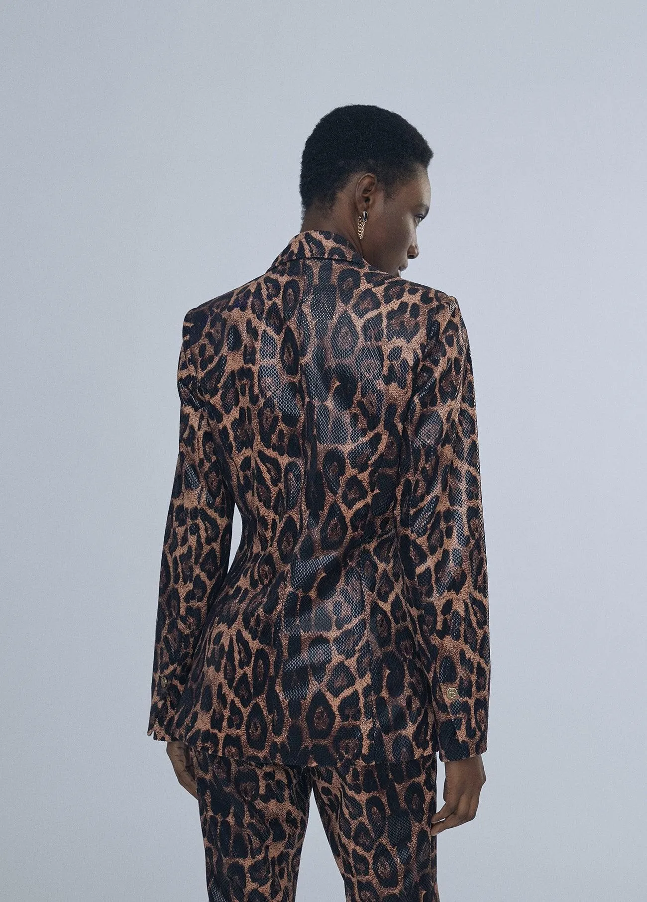 Animal print blazer