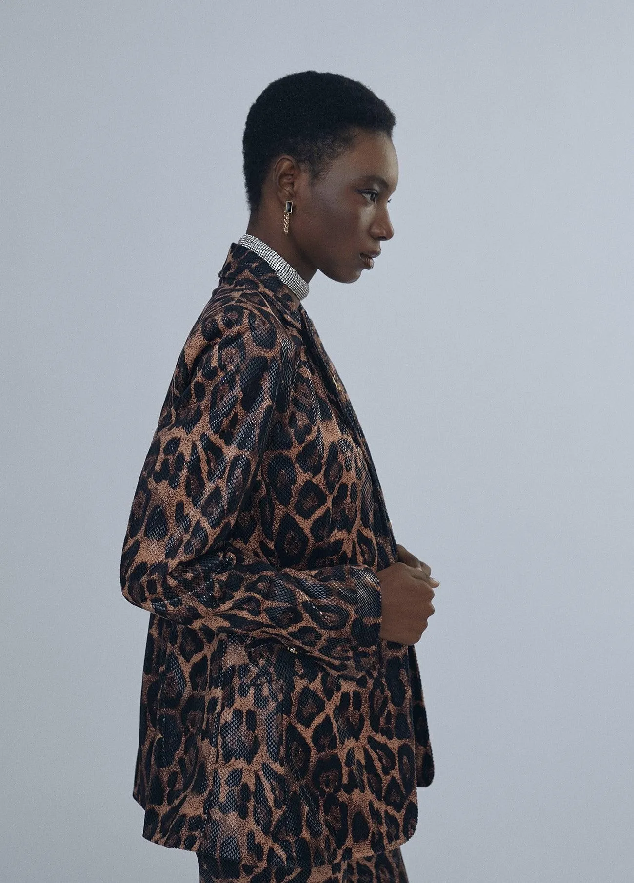 Animal print blazer