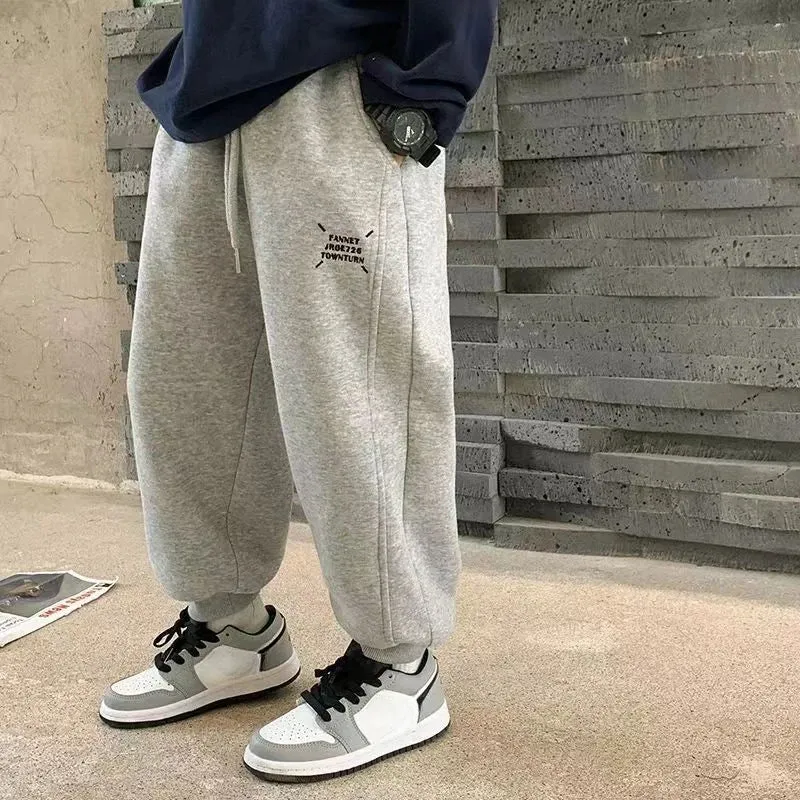 Autumn Kids Boys Thin Letter Sweatpant Ankle Length Harem Pant 3 y Young Child Clothes Spring Girls Elastic Waist Sport Trousers