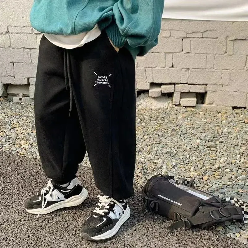 Autumn Kids Boys Thin Letter Sweatpant Ankle Length Harem Pant 3 y Young Child Clothes Spring Girls Elastic Waist Sport Trousers