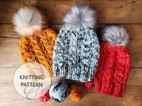 Birch Leaves Beanie Knitting Pattern