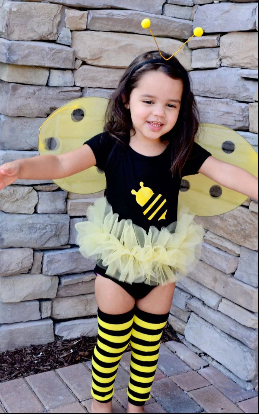 Black & Yellow Striped Leg Warmers, Baby Toddler