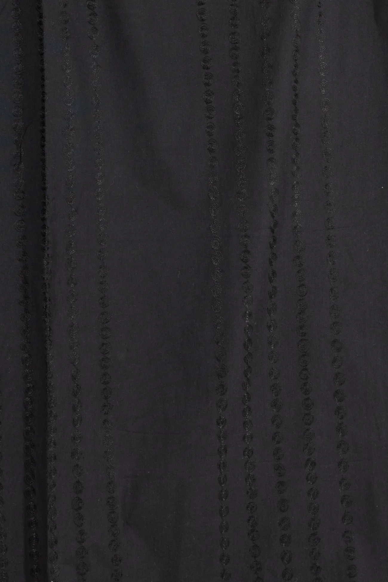 Black Spiral Embroidery Stretch Cotton