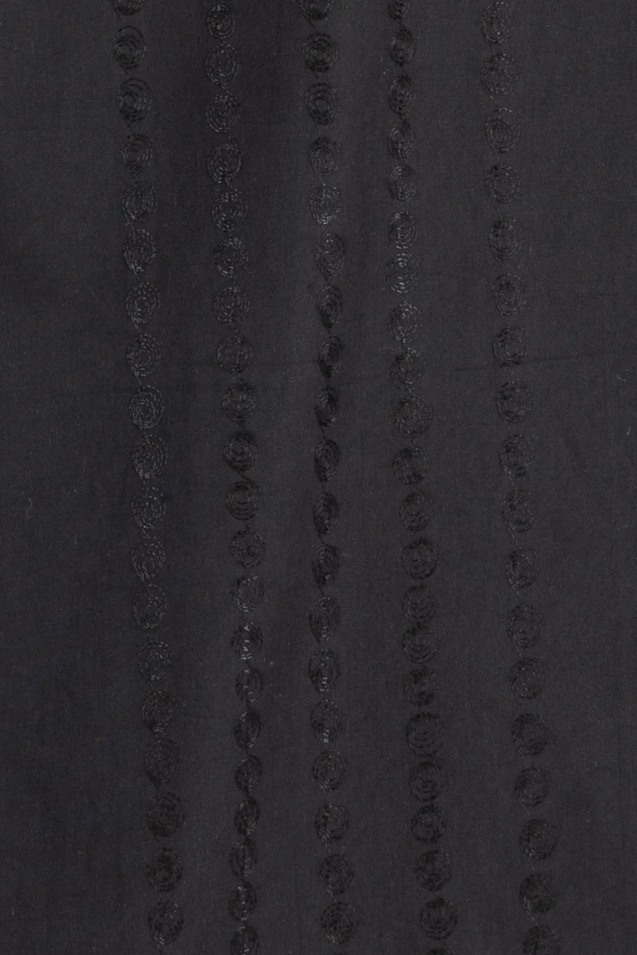 Black Spiral Embroidery Stretch Cotton