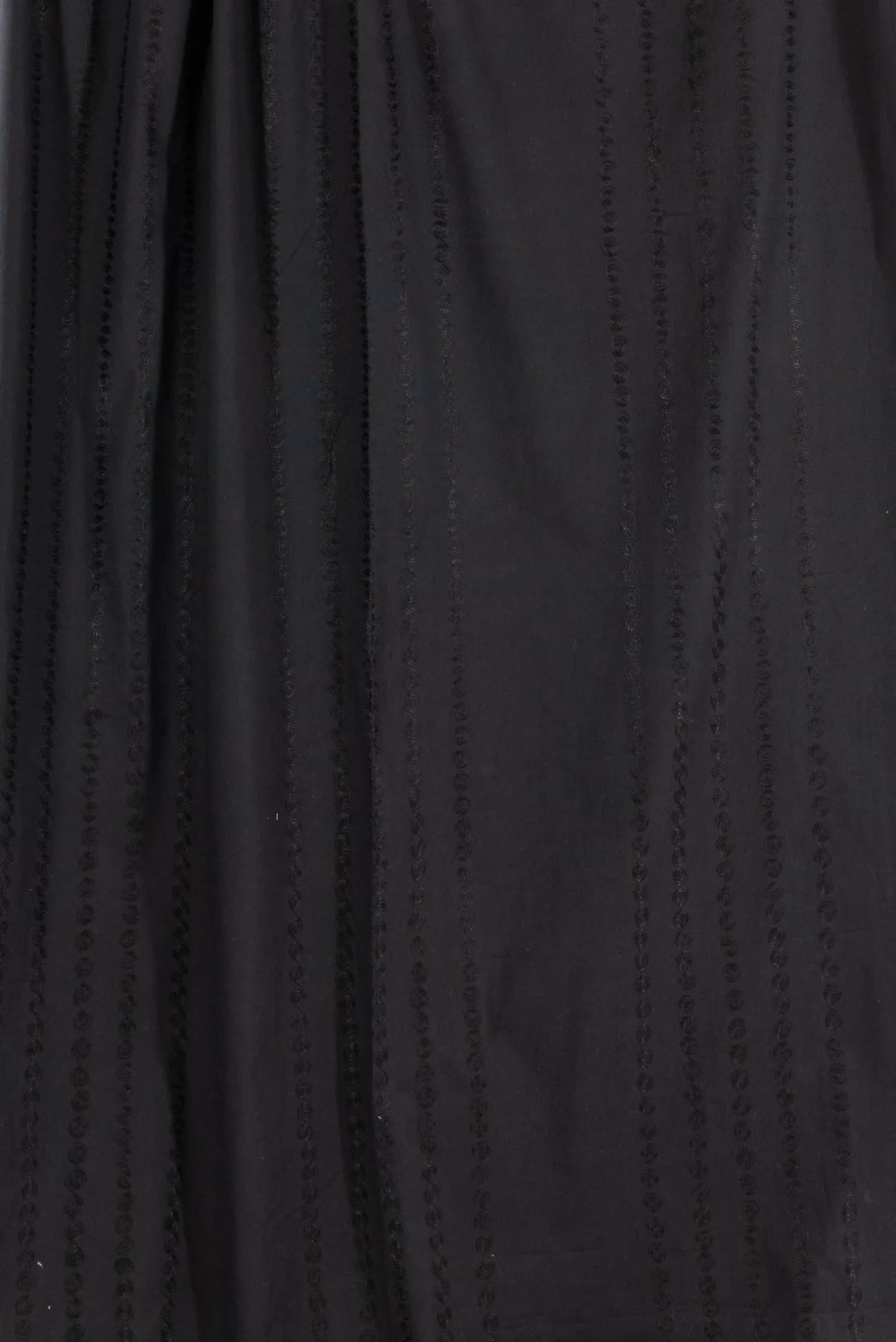 Black Spiral Embroidery Stretch Cotton