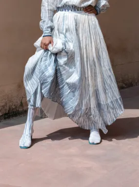 Blue Textured Skirt