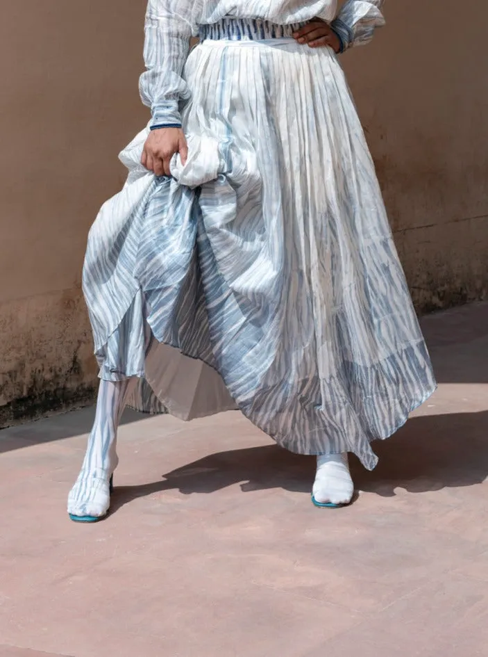Blue Textured Skirt