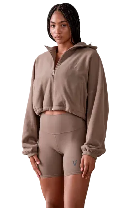 BOXY BOMBER JACKET - Tan