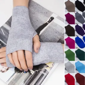 Cashmere Short Wrist Warmers Pair