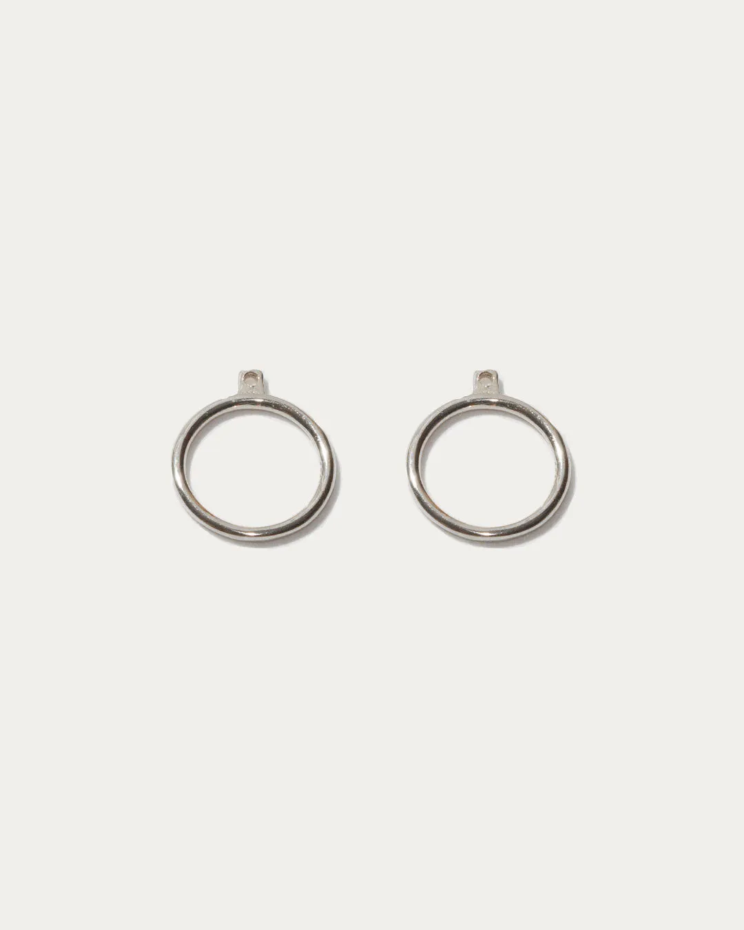 Circle Hoop Ear Jackets - Silver