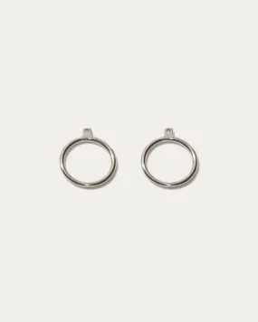 Circle Hoop Ear Jackets - Silver