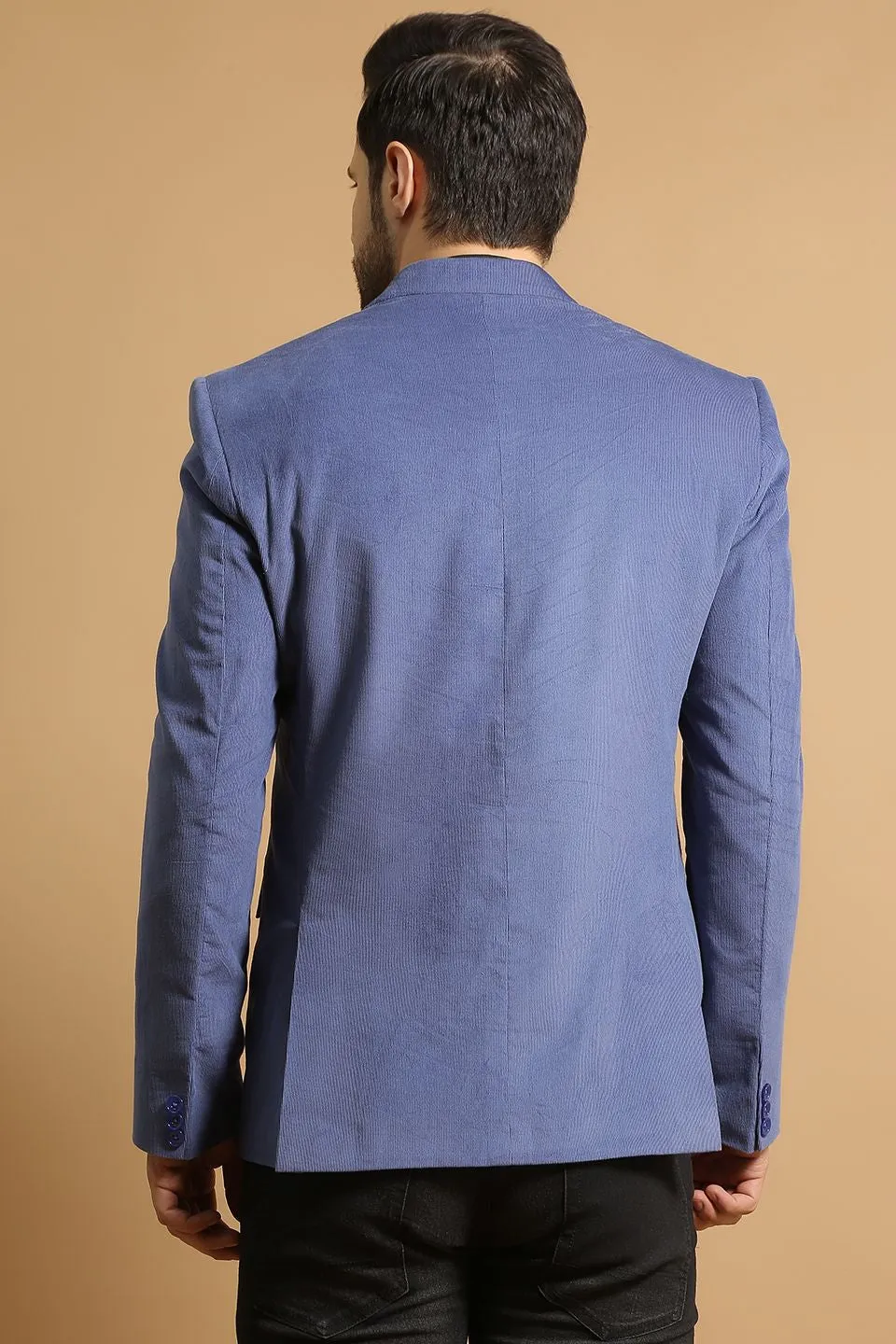 Corduroy Cotton Blue Blazer