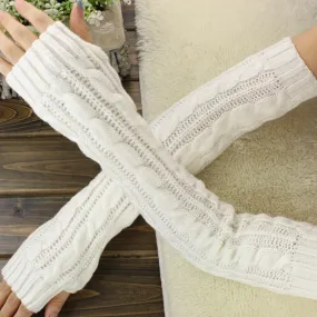 Cozy Crochet Knit Wrist Warmer Arm Sleeves Choice of 7 Colors