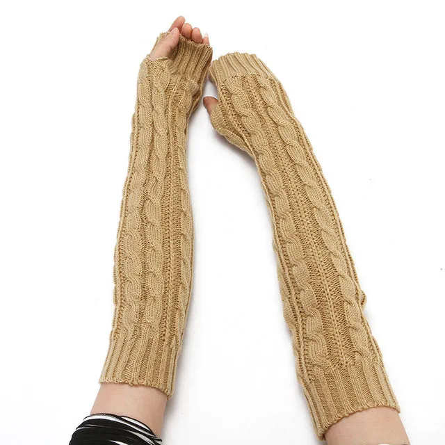 Cozy Crochet Knit Wrist Warmer Arm Sleeves Choice of 7 Colors