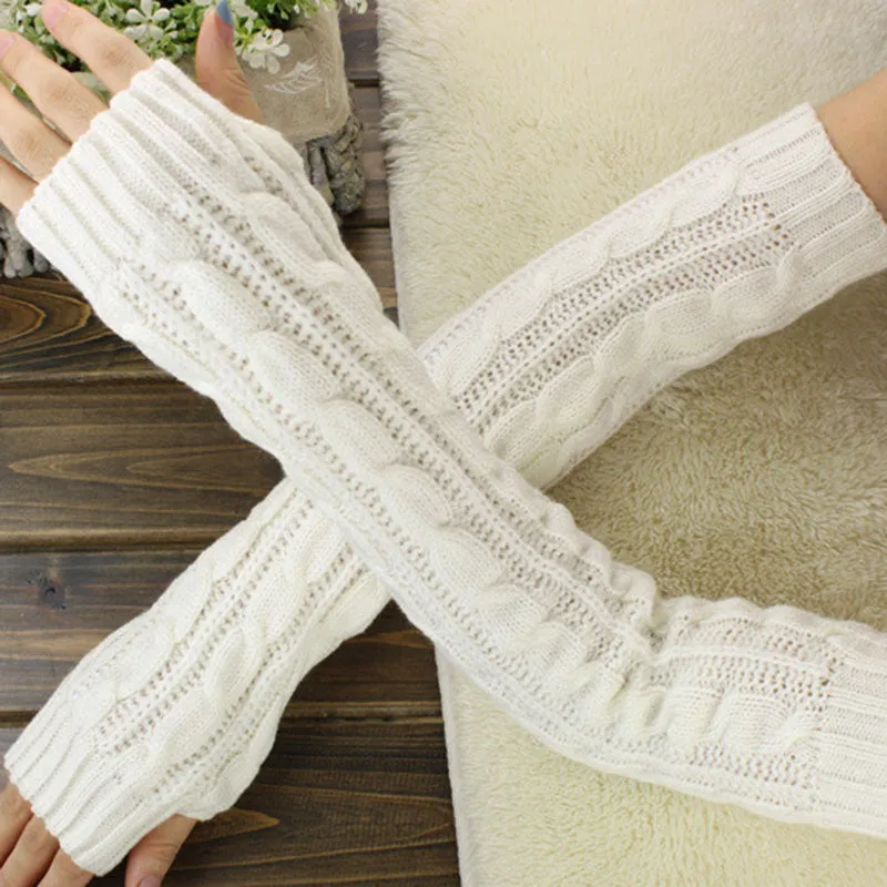 Cozy Crochet Knit Wrist Warmer Arm Sleeves Choice of 7 Colors