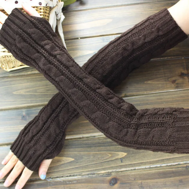 Cozy Crochet Knit Wrist Warmer Arm Sleeves Choice of 7 Colors