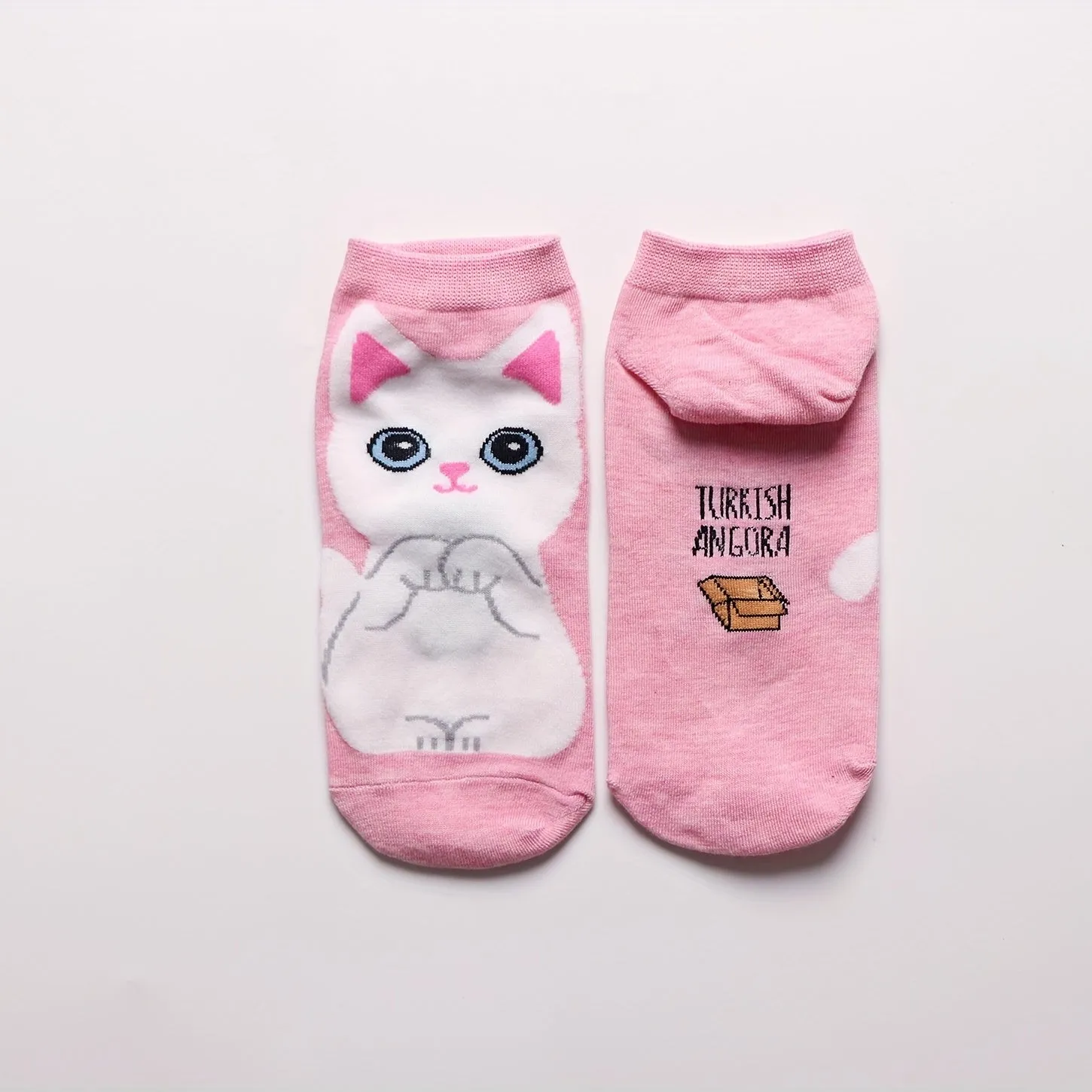 Cute Cartoon Cat Ankle Socks for Girls Teens  SpringSummer Essential