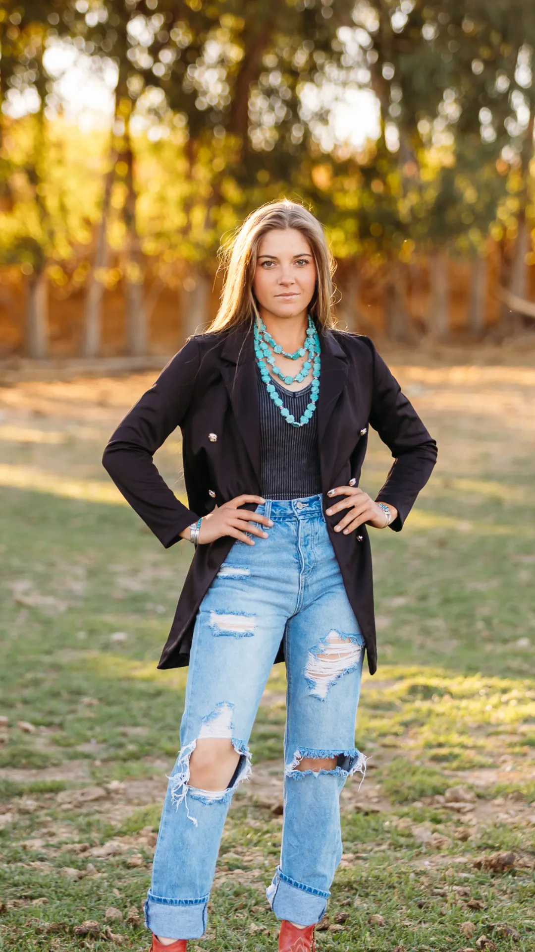 Double Buttoned Midi Blazer