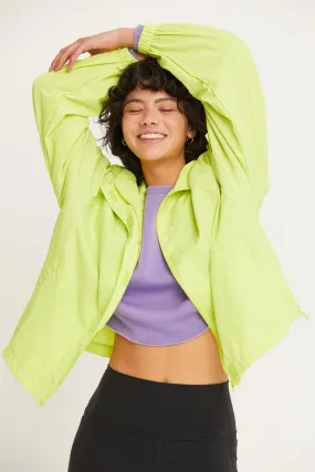 DZ24E606-Cropped Hooded Windbreaker