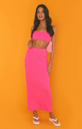 Elle Skirt | Hot Pink Rib Knit