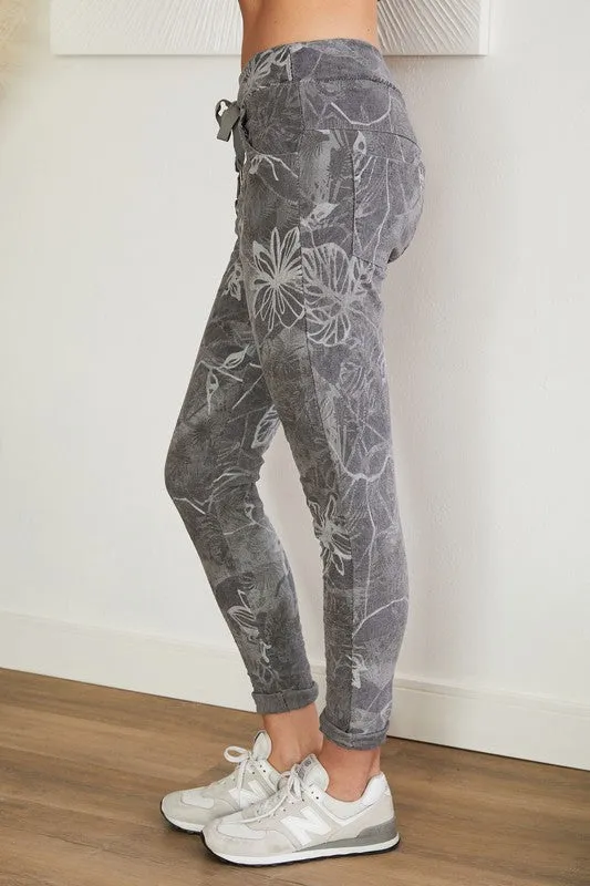 Floral Crinkle Jogger