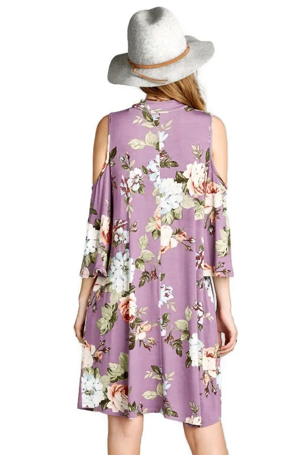 Floral Vibes Choker Swing Dress, Orchid