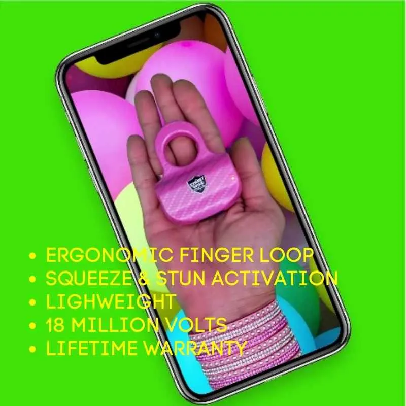 HD Sting Ring Stun Gun Instant Squeeze 18 Million Volts