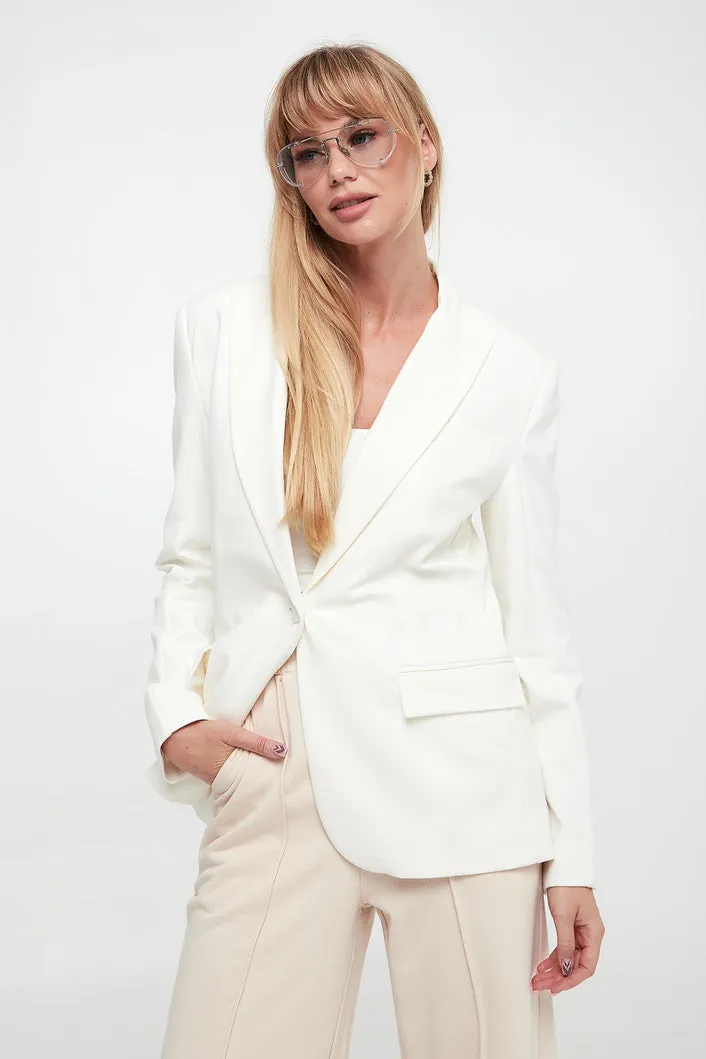 Hooded Blazer - White