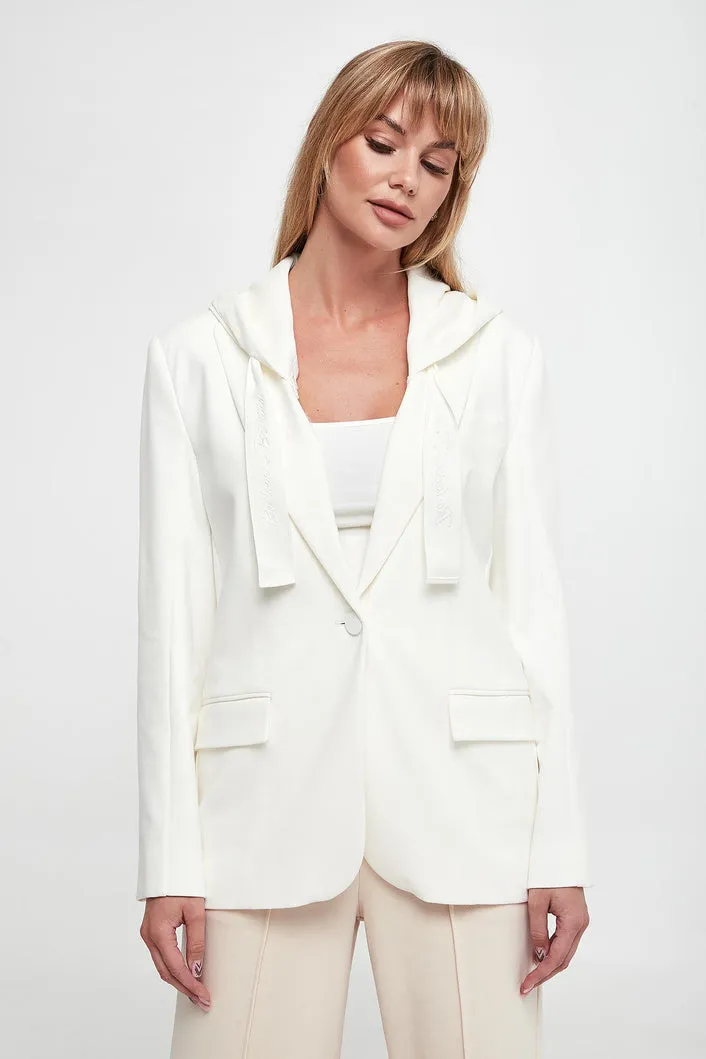 Hooded Blazer - White