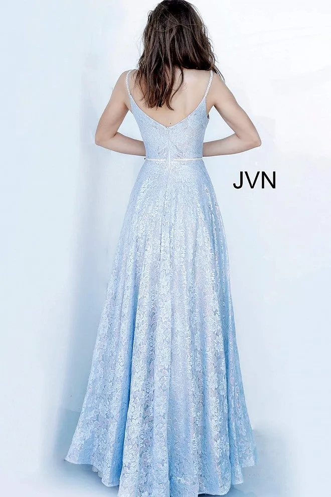 Jovani JVN03111 Size 14 Red Metallic Lace Prom Dress Wedding A line Evening Gown JVN 03111