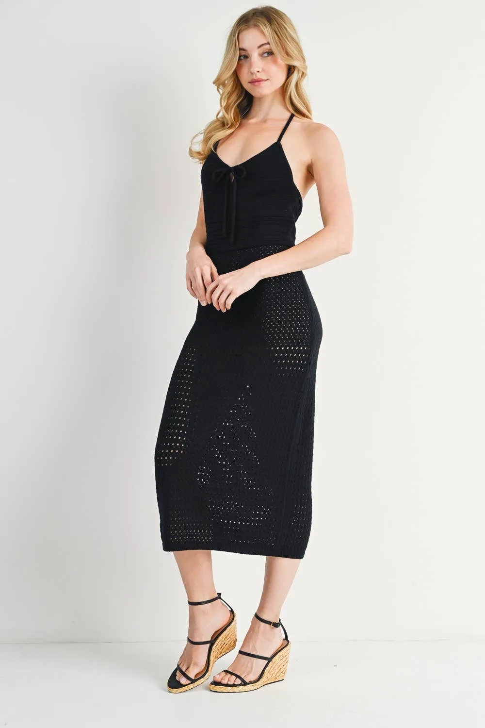 La Playa Crochet Knit Dress