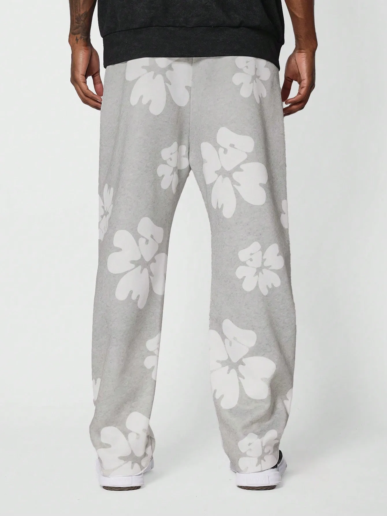 Loose Fit Baggy Joggers With All Over Print