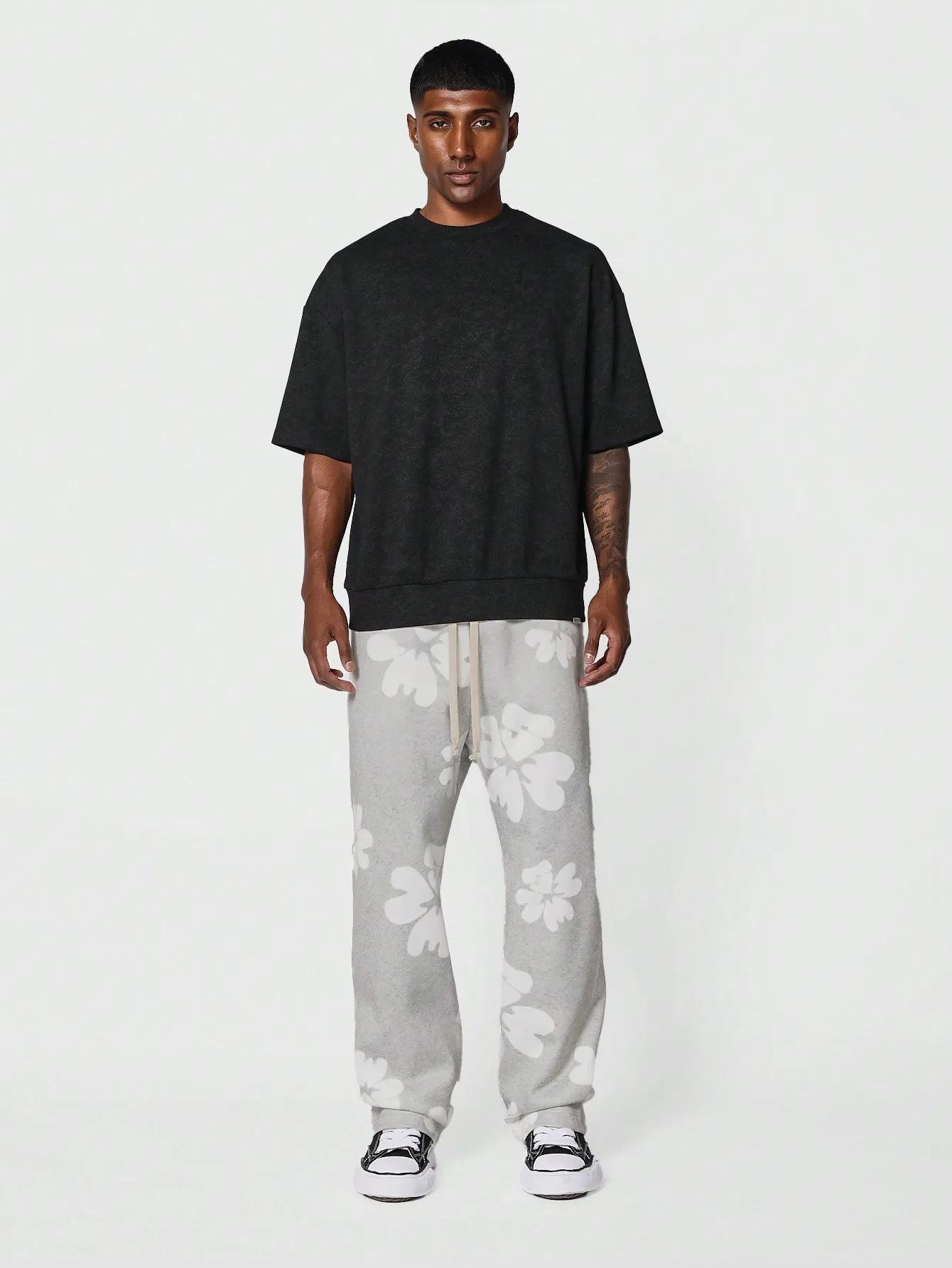 Loose Fit Baggy Joggers With All Over Print