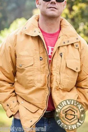 Men's M-65 Style Winter Coat Jacket Blue Mustard Green