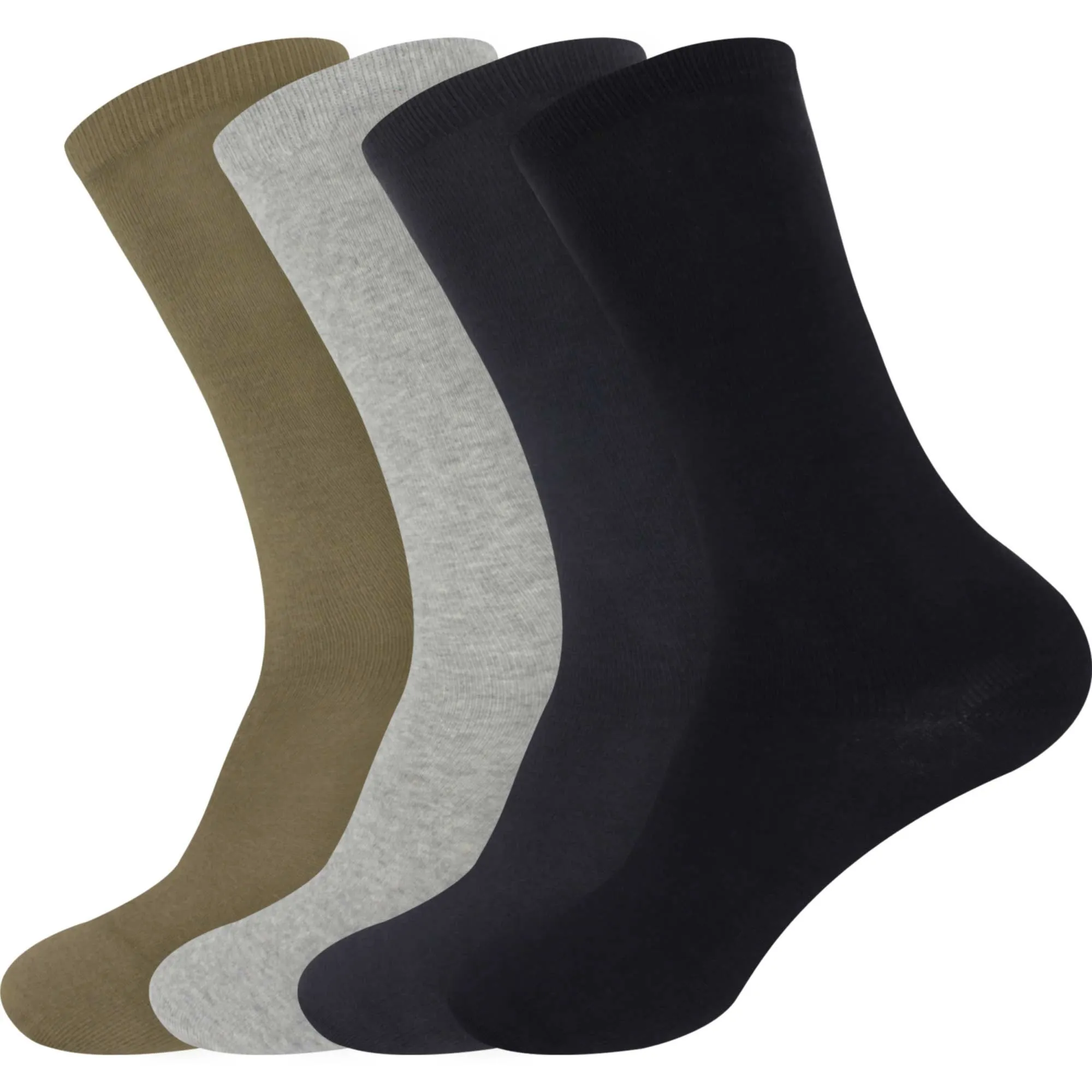 Men's Rayon from Bamboo Fiber Mid-Calf Socks - 4 Pair