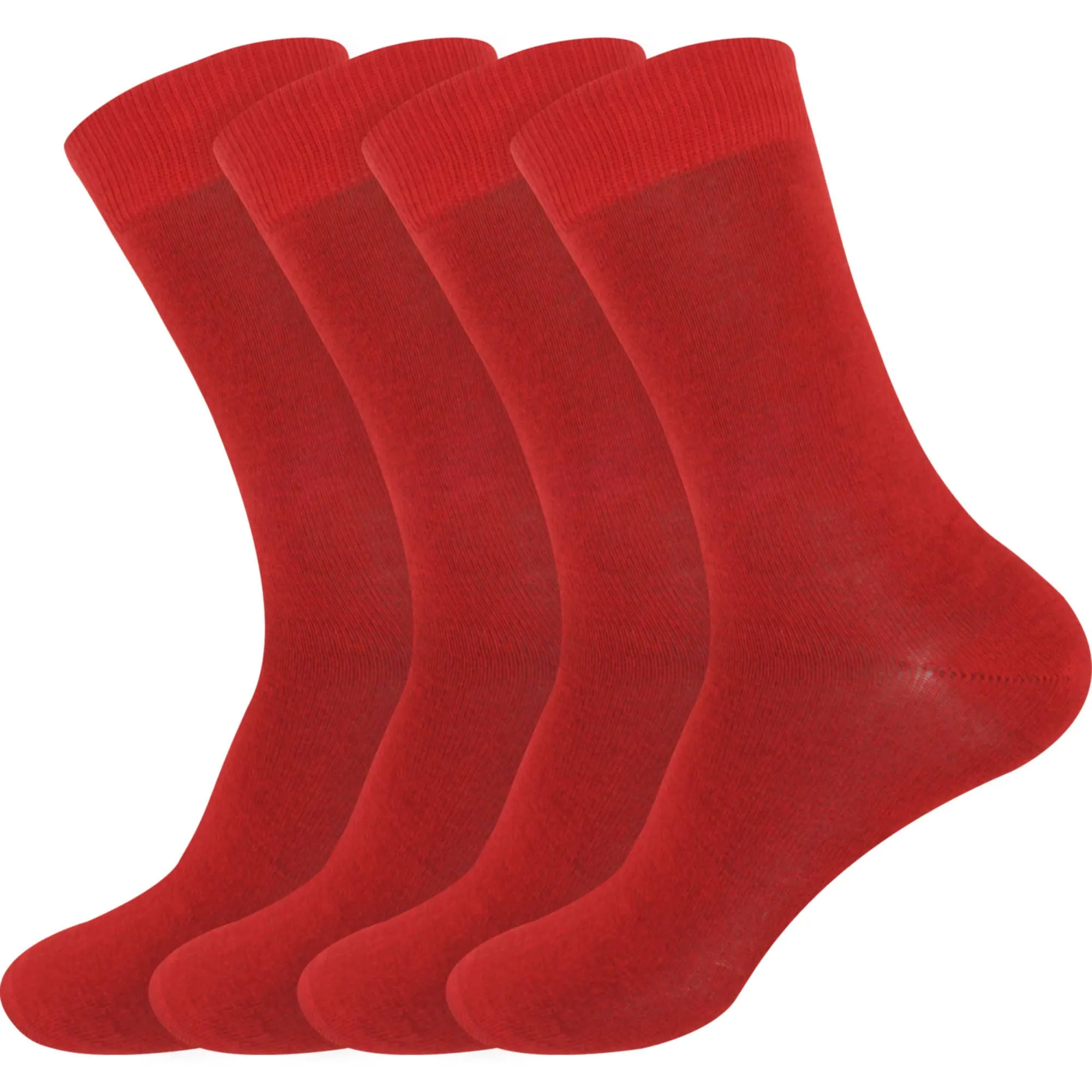 Men's Rayon from Bamboo Fiber Mid-Calf Socks - 4 Pair