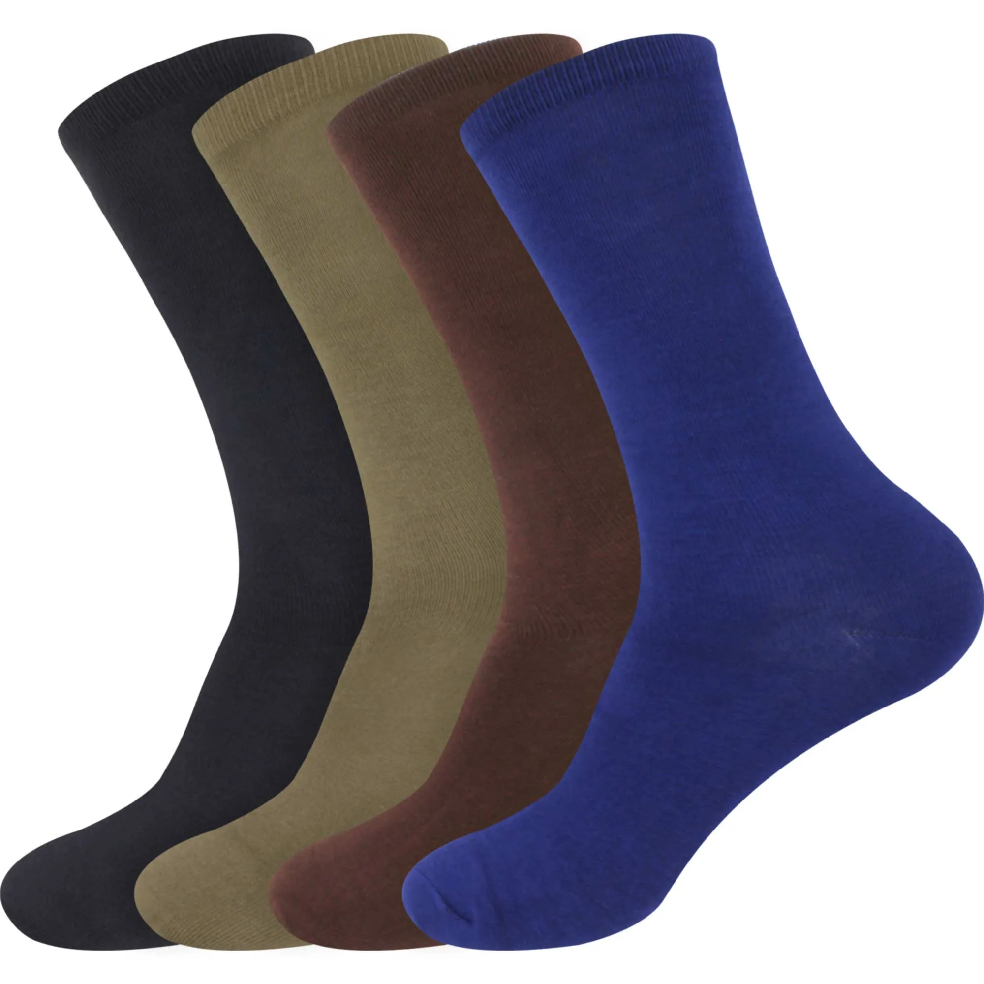 Men's Rayon from Bamboo Fiber Mid-Calf Socks - 4 Pair