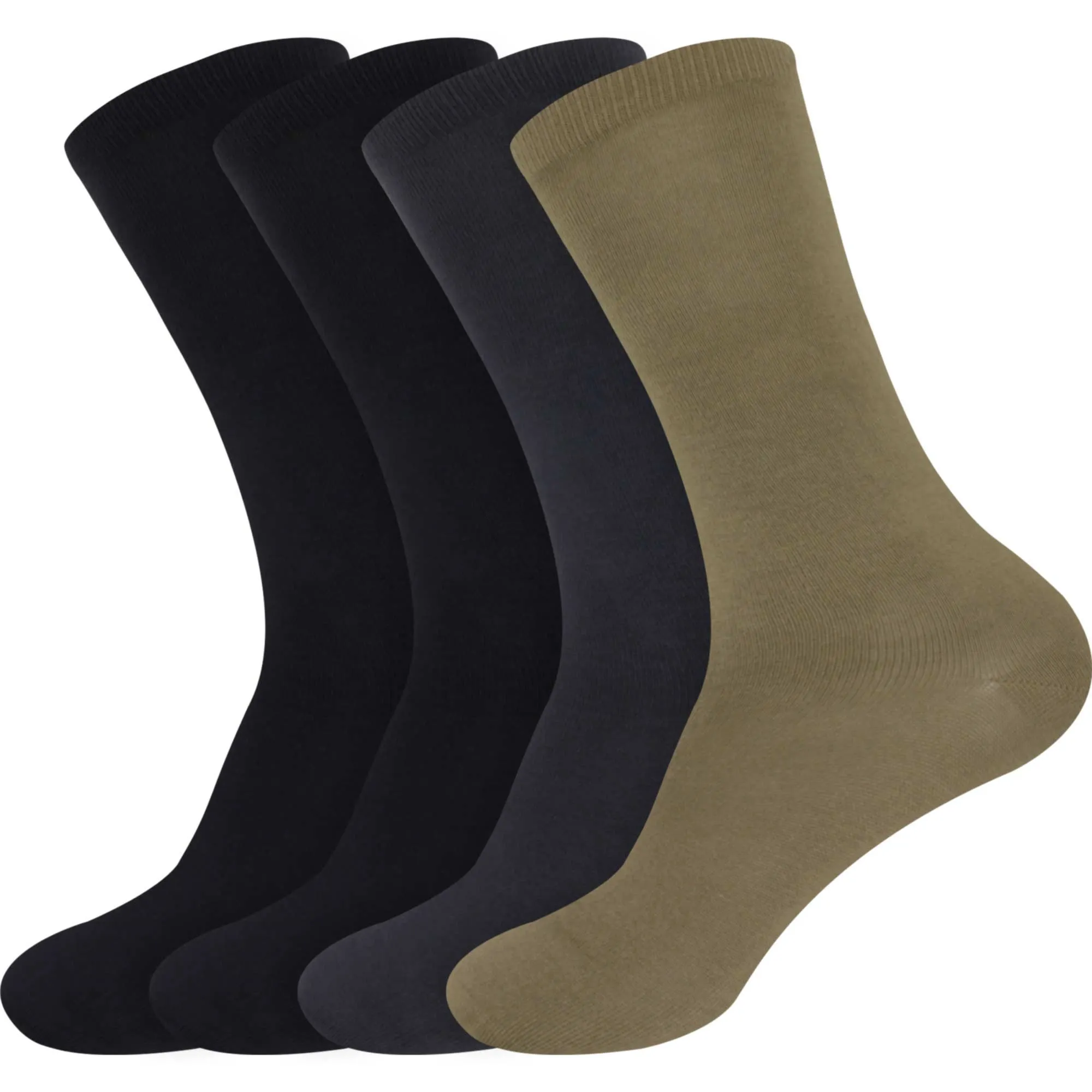 Men's Rayon from Bamboo Fiber Mid-Calf Socks - 4 Pair