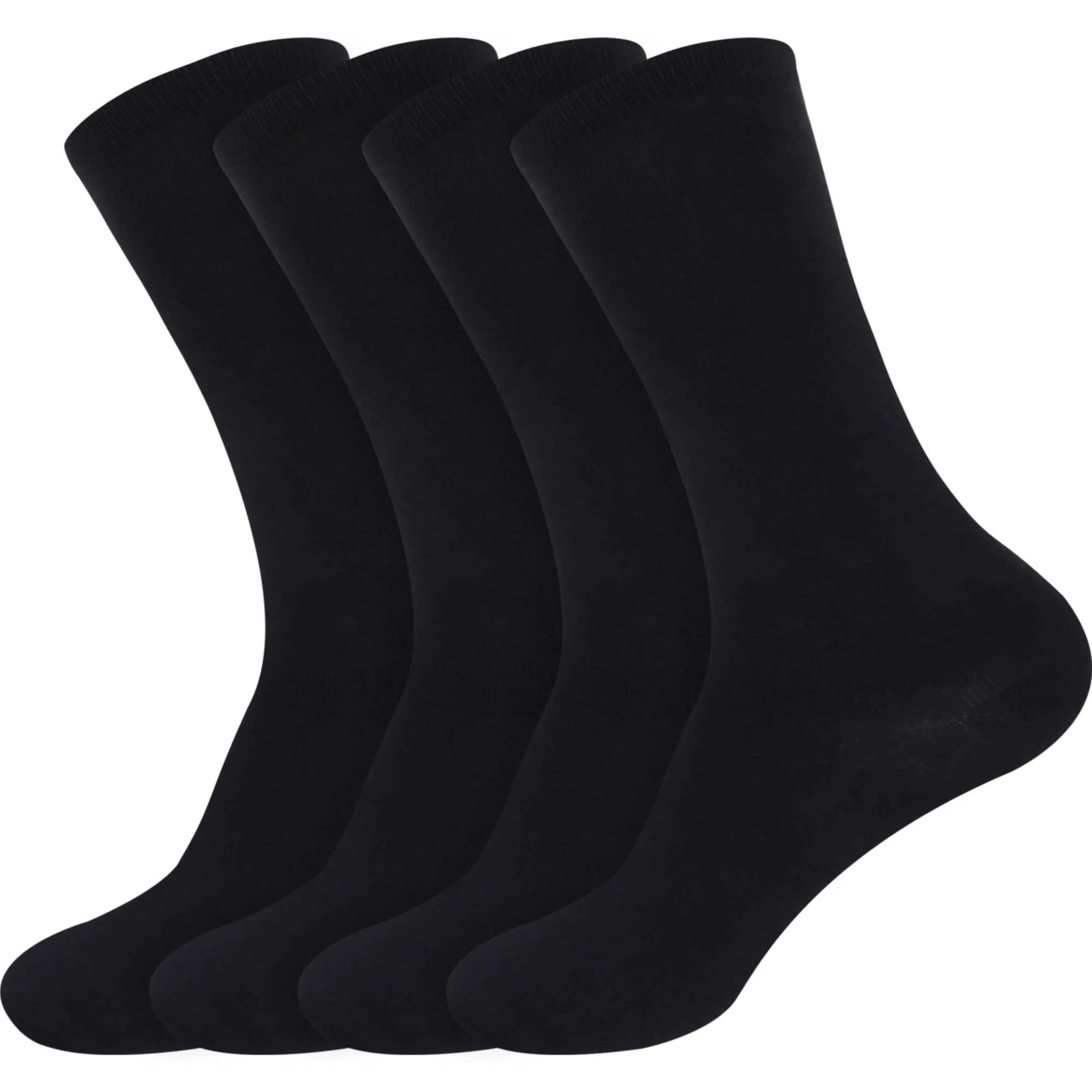 Men's Rayon from Bamboo Fiber Mid-Calf Socks - 4 Pair