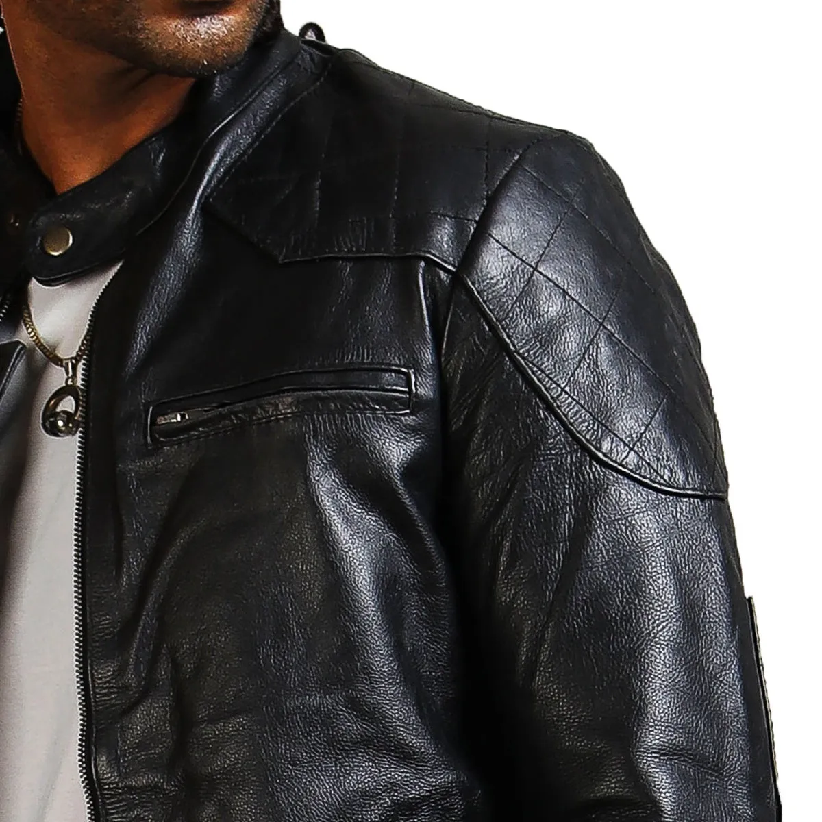 Men's Stylish Biker Black Leather Jacket for Riders