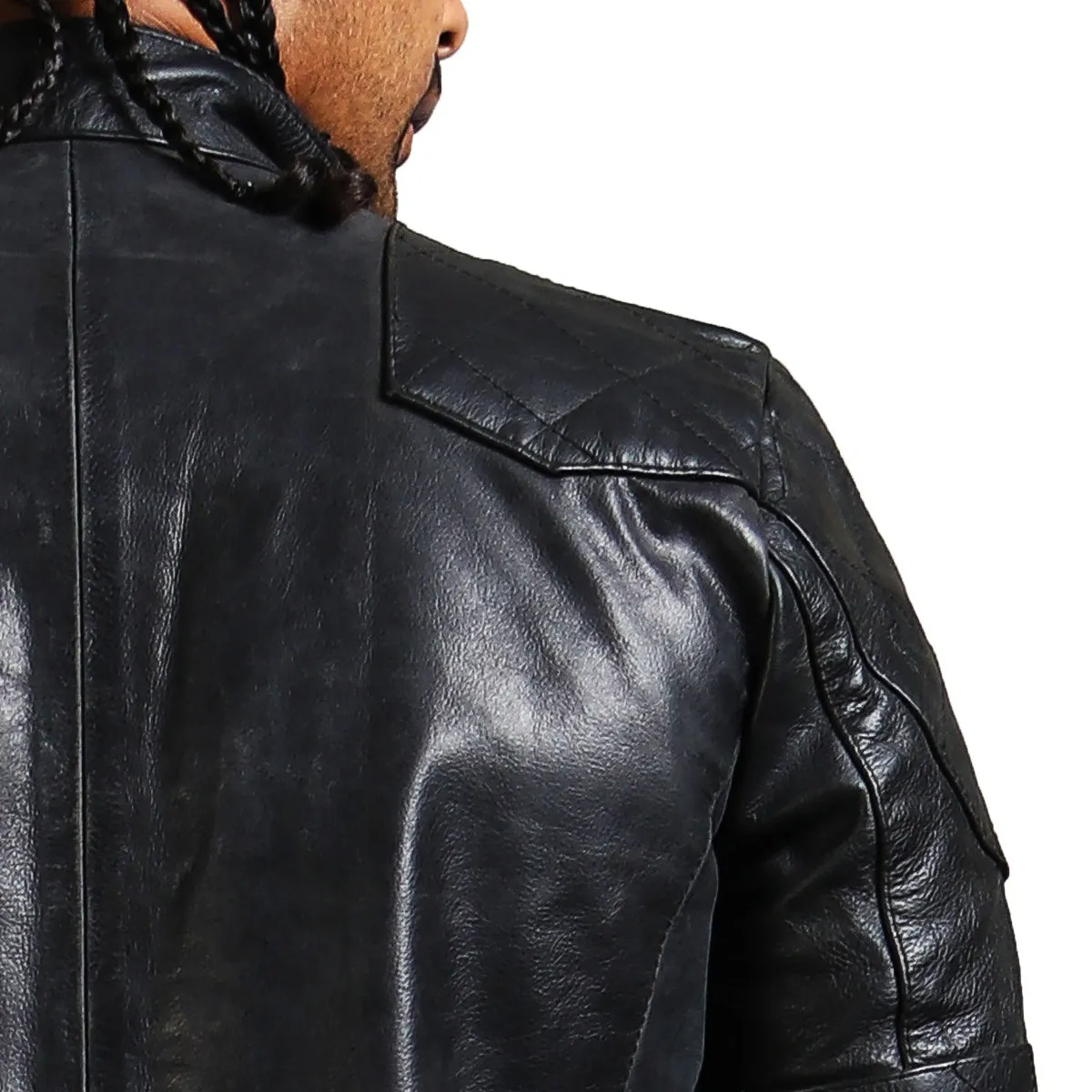 Men's Stylish Biker Black Leather Jacket for Riders