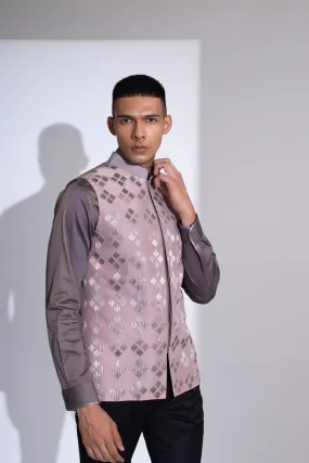 Metallic Cord Diamond Nehru Jacket