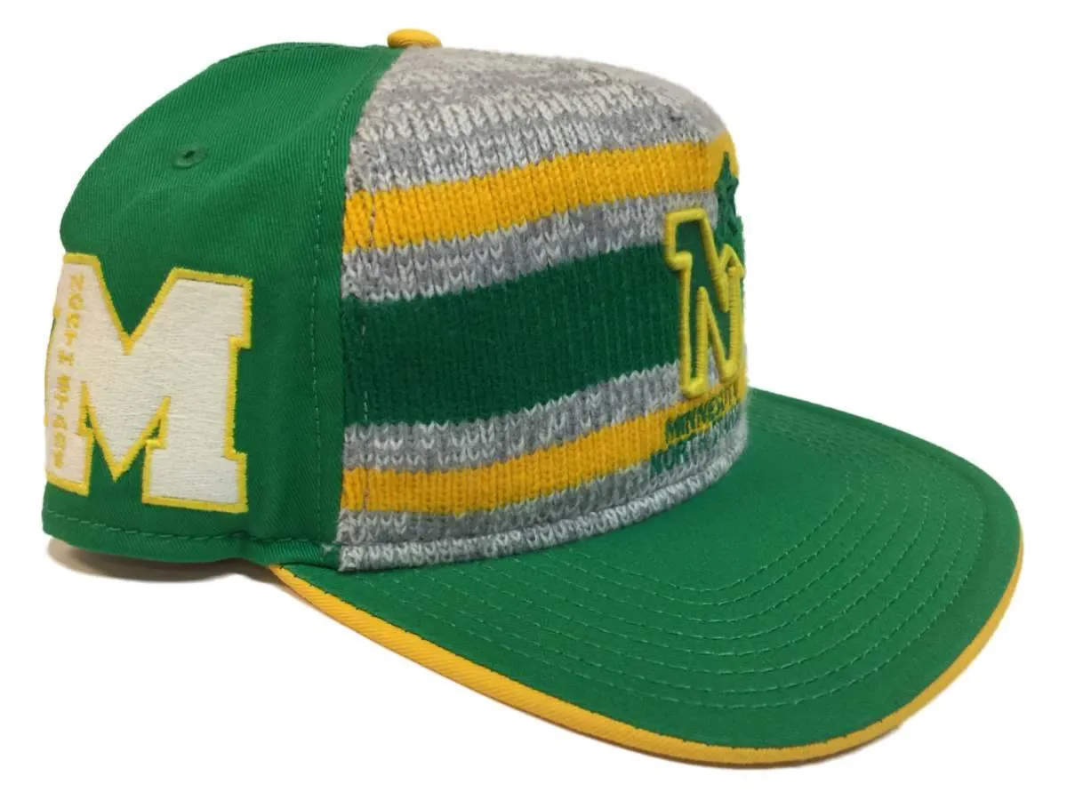 Minnesota North Stars Fanatics Green "Dispatch" Knit Snapback Flat Bill Hat Cap