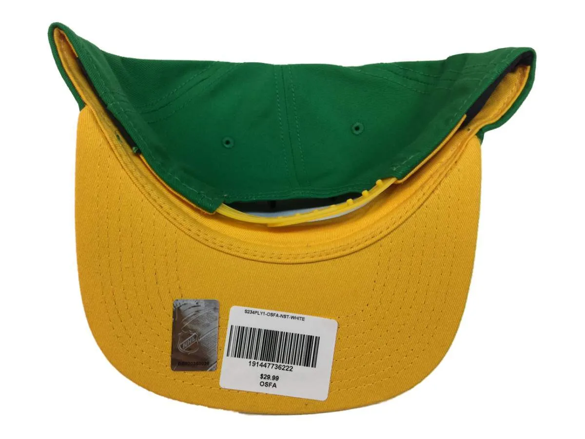 Minnesota North Stars Fanatics Green "Dispatch" Knit Snapback Flat Bill Hat Cap
