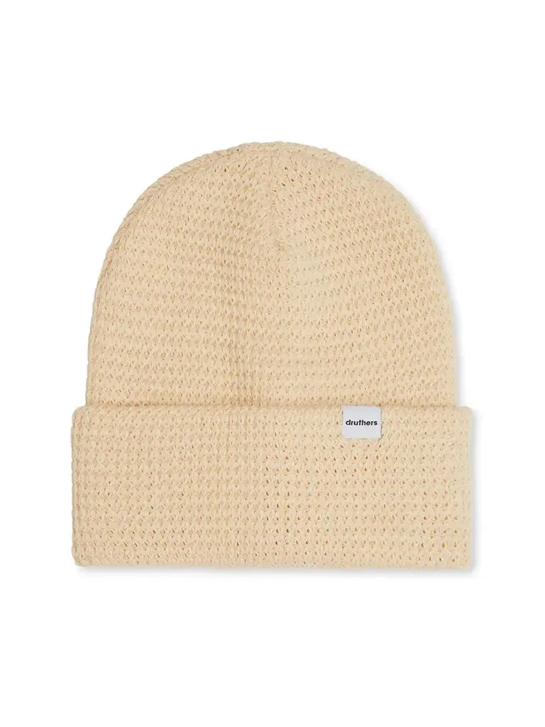 Organic Cotton Waffle Knit Beanie- Off White